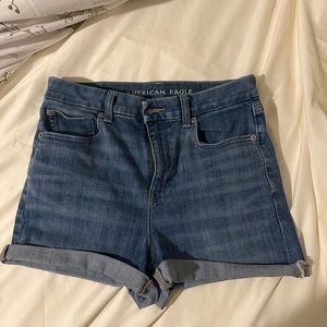 High waisted jean shorts